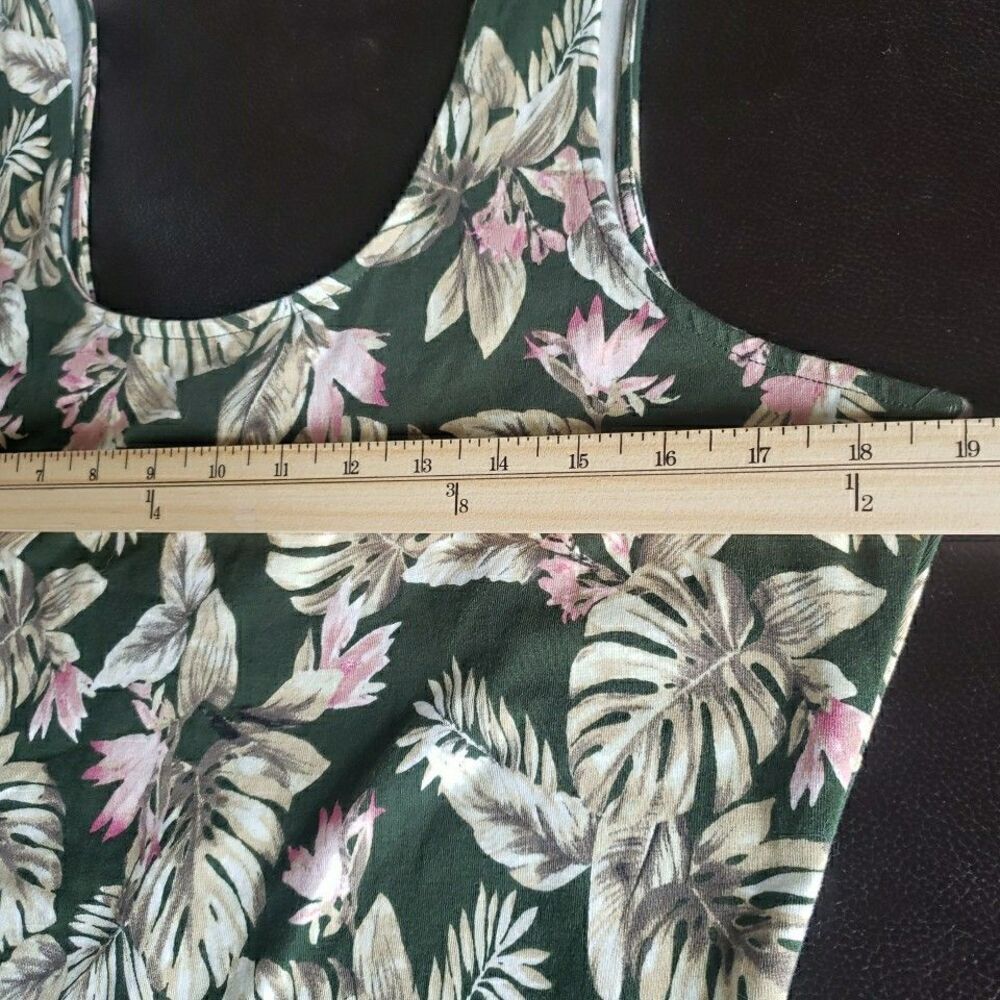 NWT Forever 21 Forrest Green Floral Leaves Short Length Dress Junior Size 1X - Picture 8 of 9
